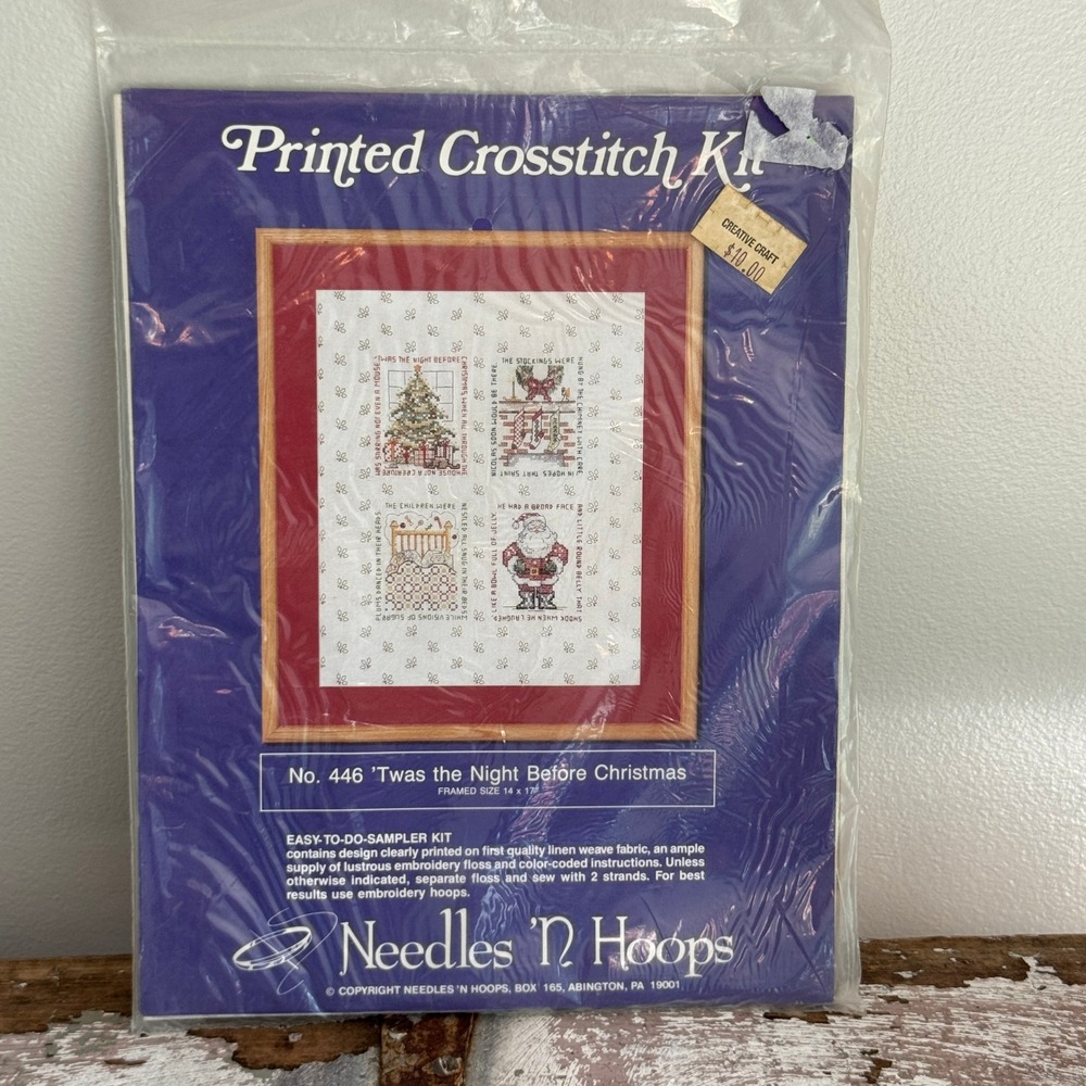 Needles N Hoop Twas the Night Before Christmas Printed Cross Stitch Xmas Sampler
